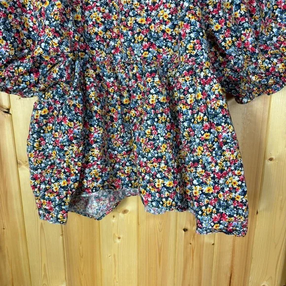 old navy micro Floral-Print Puff-Sleeve Babydoll Top 2X Spring Cottagecore color - Picture 12 of 12